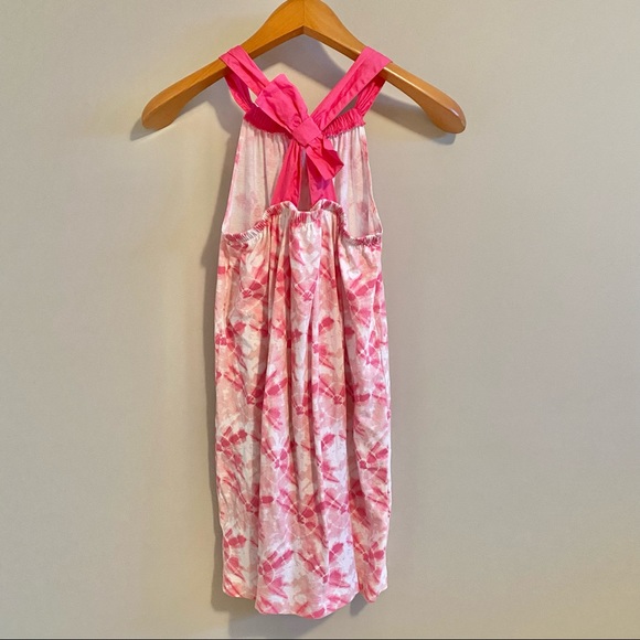J. Crew Crewcuts Girls Pink & White Sleeveless Tie Dye Dress - Size Large - Picture 2 of 6